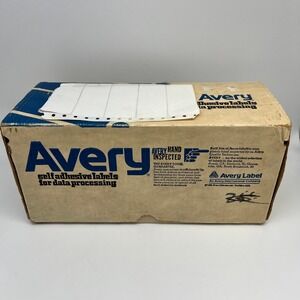 Avery 4014 White 4x1-7/16 3000ct Tractor Feed Labels TAB 6423 SW Dot Matrix